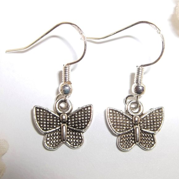 Earring, Butterfly Earring, Silver Butterfly Earring, Silver Earring, NWT 7918 - Picture 1 of 7